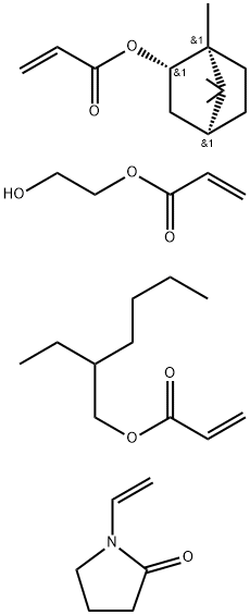 2-Propenoic acid, 2-ethylhexyl ester, polymer with 1-ethenyl-2-pyrrolidinone, 2-hydroxyethyl 2-propenoate and rel-(1R,2R,4R)-1,7,7-trimethylbicyclo2.2.1hept-2-yl 2-propenoate Struktur