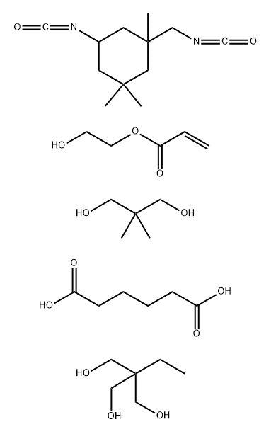 Hexanedioic acid, polymer with 2,2-dimethyl-1,3-propanediol, 2-ethyl-2-(hydroxymethyl)-1,3-propanediol, 2-hydroxyethyl 2-propenoate and 5-isocyanato-1-(isocyanatomethyl)-1,3,3-trimethylcyclohexane 结构式