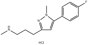 {3-[5-(4-Fluorophenyl)-1-methyl-1H-pyrazol-3-yl]propyl}(methyl)amine Dihydrochloride Structure