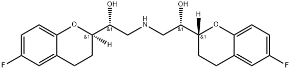 2H-1-Benzopyran-2-methanol, α,α'-[iminobis(methylene)]bis[6-fluoro-3,4-dihydro-, (αR,α'S,2R,2'R)- Structure