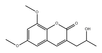 2H-1-Benzopyran-2-one, 3-(2-hydroxypropyl)-6,8-dimethoxy-, (+)-,1193680-49-7,结构式