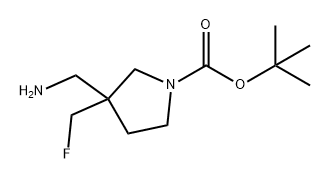 3-(氨基甲基)-3-(氟甲基)吡咯烷-1-甲酸叔丁酯, 1194375-80-8, 结构式