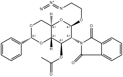 2-Azidoethyl 3-O-acetyl-4,6-O-benzylidene-2-deoxy-2-phthalimido-β-D-glucopyranoside|2-叠氮乙基3-O-乙酰基-4,6-O-亚苄基-2-脱氧-2-邻苯二甲酰亚胺-Β-D-吡喃葡萄糖苷