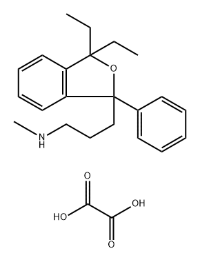 3-(3,3-Diethyl-1-phenyl-1,3-dihydro-2-benzofuran-1-yl)-N-methyl-1-propanamine oxalate Struktur