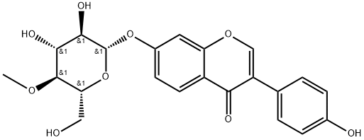 Daidzein 7-O-beta-D-glucoside 4''-O-methylate Struktur