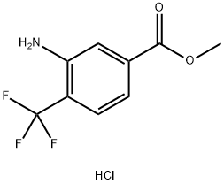 Benzoic acid, 3-amino-4-(trifluoromethyl)-, methyl ester, hydrochloride (1:1) 化学構造式