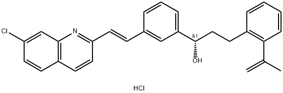 Benzenepropanol, α-[3-[(1E)-2-(7-chloro-2-quinolinyl)ethenyl]phenyl]-2-(1-methylethenyl)-, hydrochloride (1:1), (αS)- Structure