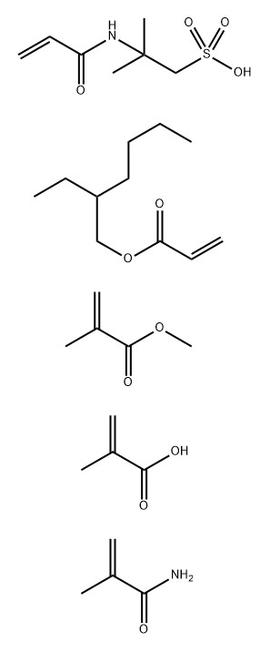 2-Propenoic acid, 2-methyl-, polymer with 2-ethylhexyl 2-propenoate, methyl 2-methyl-2-propenoate, 2-methyl-2-(1-oxo-2-propenyl)amino-1-propanesulfonic acid and 2-methyl-2-propenamide 结构式