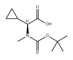 (S)-2-((叔丁氧基羰基)(甲基)氨基)-2-环丙基乙酸, 1202452-81-0, 结构式