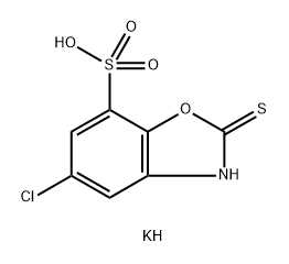 2-Mercapto-5-chlor-benzoxazol-7-sulfonsure, Kaliumsalz Structure