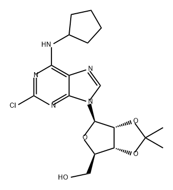 2-Chloro-N-cyclopentyl-2,3-O-(1-methylethylidene)-adenosine Structure