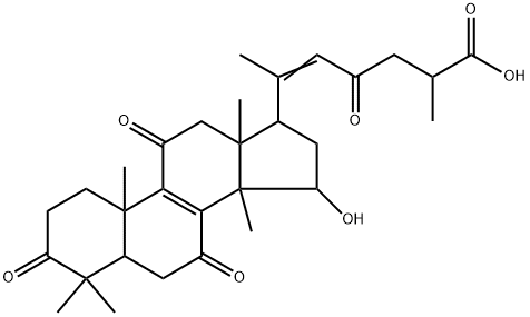Lanosta-8,20(22)-dien-26-oic acid, 15-hydroxy-3,7,11,23-tetraoxo-, (15α,20E)- Struktur