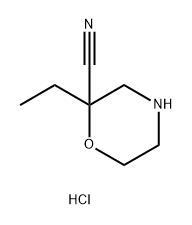 2-Morpholinecarbonitrile, 2-ethyl-, hydrochloride 化学構造式