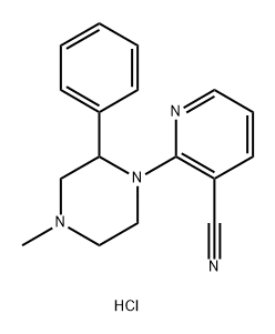 3-Pyridinecarbonitrile, 2-(4-methyl-2-phenyl-1-piperazinyl)-, hydrochloride (1:1) Structure