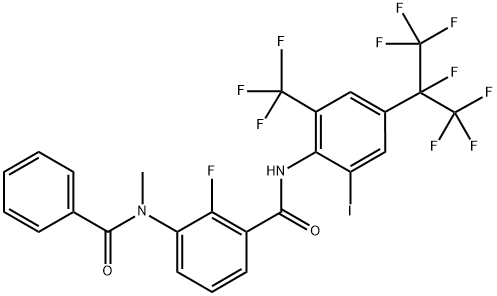 2-fluoro-N-(2-iodo-4-(perfluoropropan-2-yl)-6-(trifluoromethyl)phenyl)-3-(N-methylbenzamido)benzamide Structure