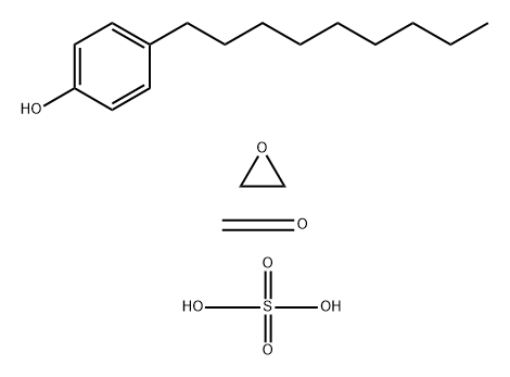 Formaldehyde, polymer with 4-nonylphenol and oxirane, mono(hydrogen sulfate), graft, ammonium salt 结构式