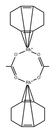 Di-u-acetatobis-(1,5-cyclooctadiene)-dirhodium Struktur