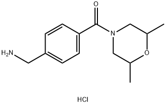 Methanone, [4-(aminomethyl)phenyl](2,6-dimethyl-4-morpholinyl)-, hydrochloride (1:1) Structure