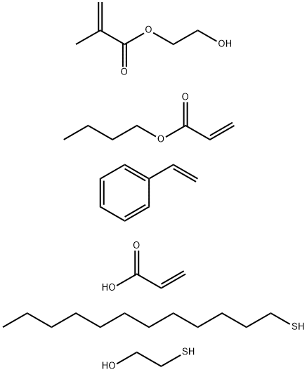 2-Propenoic acid, 2-methyl-, 2-hydroxyethyl ester, telomer with butyl 2-propenoate, 1-dodecanethiol, ethenylbenzene, 2-mercaptoethanol and 2-propenoic acid Structure