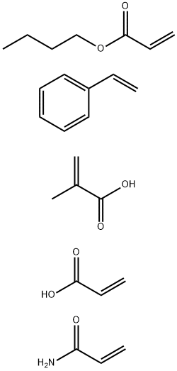 2-Propenoic acid, 2-methyl-, polymer with butyl 2-propenoate, ethenylbenzene, 2-propenamide and 2-propenoic acid|