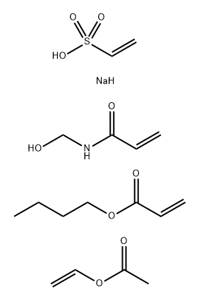 2-Propenoic acid, butyl ester, polymer with ethenyl acetate, N-(hydroxymethyl)-2-propenamide and sodium ethenesulfonate 结构式