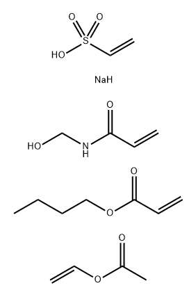 2-Propenoic acid, butyl ester, polymer with ethenyl acetate, N-(hydroxymethyl)-2-propenamide and sodium ethenesulfonate Structure