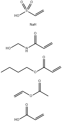 2-Propenoic acid, polymer with butyl 2-propenoate, ethenyl acetate, N-(hydroxymethyl)-2-propenamide and sodium ethenesulfonate 结构式