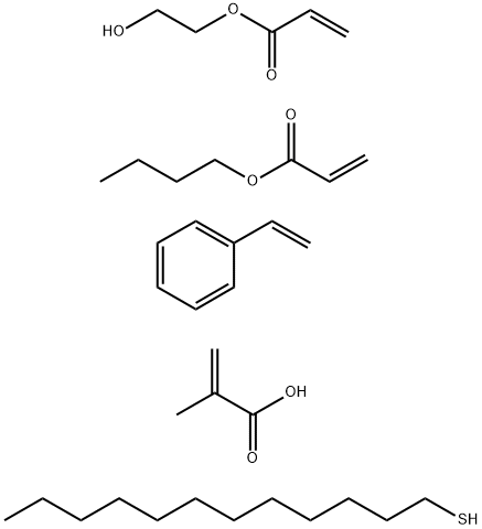 2-Propenoic acid, 2-methyl-, telomer with butyl 2-propenoate, 1-dodecanethiol, ethenylbenzene and 2-hydroxyethyl 2-propenoate Struktur