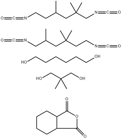 1,3-Isobenzofurandione, hexahydro-, polymer with 1,6-diisocyanato-2,2,4-trimethylhexane, 1,6-diisocyanato-2,4,4-trimethylhexane, 2,2-dimethyl-1,3-propanediol and 1,6-hexanediol 结构式