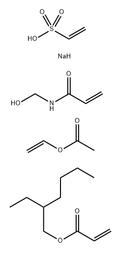 2-Propenoic acid, 2-ethylhexyl ester, polymer with ethenyl acetate, N-(hydroxymethyl)-2-propenamide and sodium ethenesulfonate 结构式