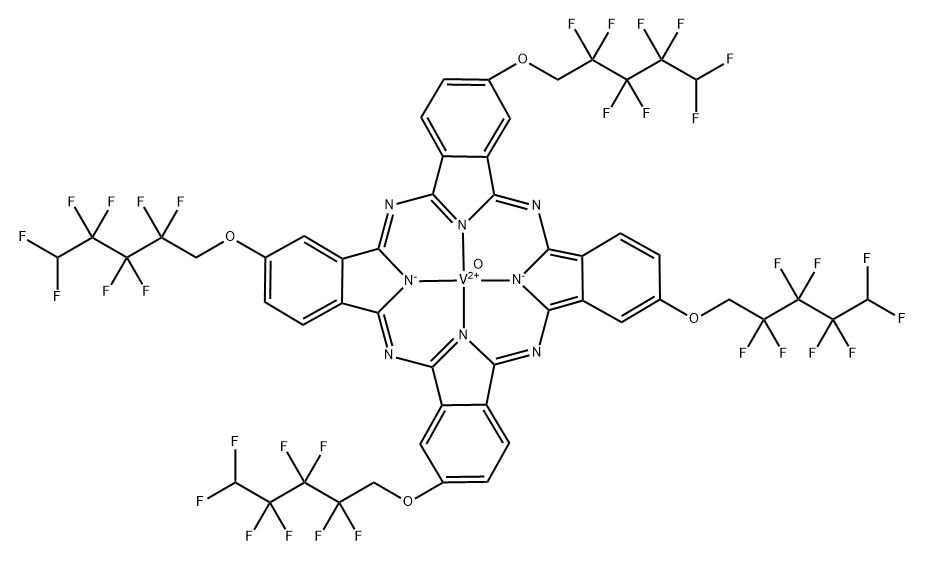 Vanadium, oxo[2,9,16,23-tetrakis[(2,2,3,3,4,4,5,5-octafluoropentyl)oxy]-29H,31H-phthalocyaninato(2-)-N29,N30,N31,N32]-, (SP-5-12)- (9CI) Struktur