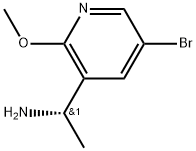 (S)-1-(5-bromo-2-methoxypyridin-3-yl)ethan-1-amine 化学構造式