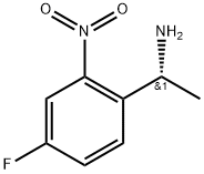 (1R)-1-(4-fluoro-2-nitrophenyl)ethan-1-amine 化学構造式