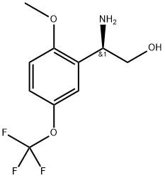 (2R)-2-amino-2-[2-methoxy-5-(trifluoromethoxy)phenyl]ethanol 化学構造式