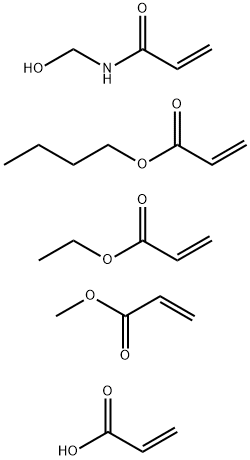 2-Propenoic acid, polymer with butyl 2-propenoate, ethyl 2-propenoate, N-(hydroxymethyl)-2-propenamide and methyl 2-propenoate Struktur