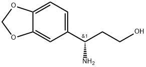 (S)-3-amino-3-(benzo[d][1,3]dioxol-5-yl)propan-1-ol 化学構造式