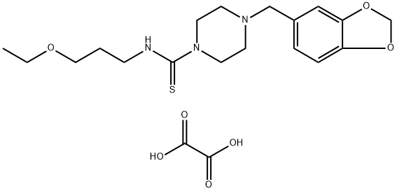 1-Piperazinecarbothioamide, 4-(1,3-benzodioxol-5-ylmethyl)-N-(3-ethoxypropyl)-, ethanedioate (1:1) 化学構造式