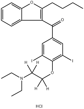 Amiodarone-D4 HCl, 1216715-80-8, 结构式