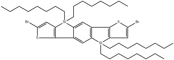 2,7-Dibromo-benzo[1,2-b:4,5-b]bis(4,4'-dioctyl-4H-silolo[3,2-b]thiophene) Structure