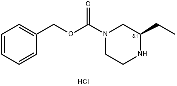 (R)-3-乙基哌嗪-1-羧酸苯甲酯盐酸盐 结构式