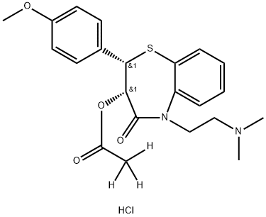 (+)-cis-Diltiazem-d3 HCl (acetoxy-d3) Structure