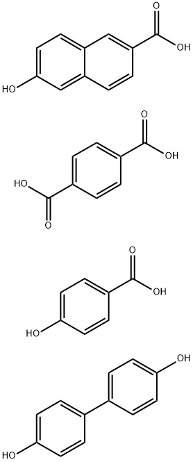 1,4-Benzenedicarboxylic acid polymer with [1,1'-biphenyl]-4,4'-diol, 4-hydroxybenzoic acid and 6-hydroxy-2-naphthalenecarboxylic acid 化学構造式