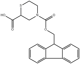 Thiomorpholine-2,4-dicarboxylic acid 4-(9H-fluoren-9-ylmethyl) ester Structure