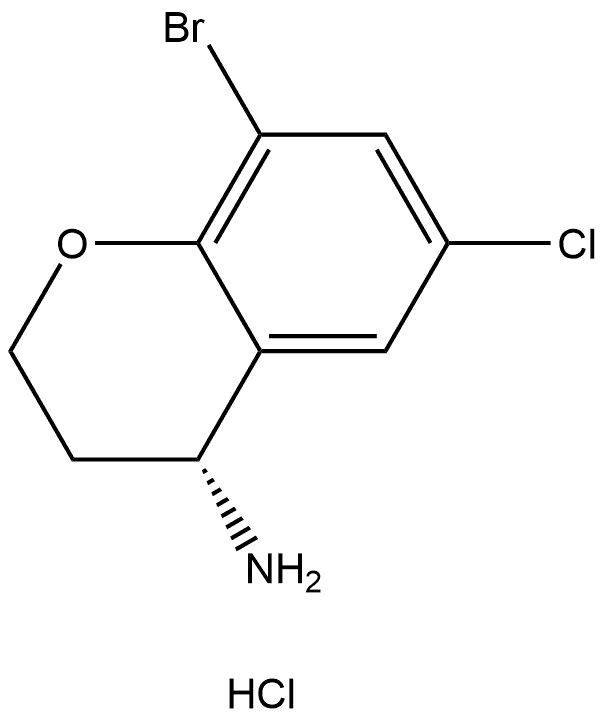 (R)-8-bromo-6-chlorochroman-4-amine hydrochloride 结构式