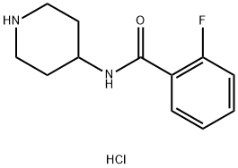 2-Fluoro-N-(piperidine-4-yl)benzamido hydrochloride Struktur