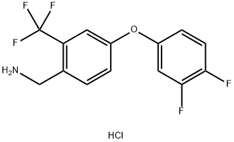 4-(3,4-difluorophenoxy)-2-(trifluoromethyl)phenyl]methanamine hydrochloride Structure