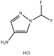1H-Pyrazol-4-amine, 1-(difluoromethyl)-, hydrochloride (1:1) 化学構造式