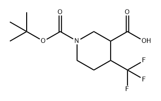 1-[(tert-butoxy)carbonyl]-4-(trifluoromethyl)piperidine-3-carboxylic acid 化学構造式