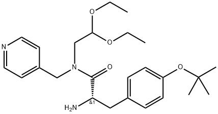 Benzenepropanamide, α-amino-N-(2,2-diethoxyethyl)-4-(1,1-dimethylethoxy)-N-(4-pyridinylmethyl)-, (αS)- Structure
