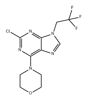 4-(2-chloro-9-(2,2,2-trifluoroethyl)-9H-purin-6-yl)morpholine Struktur